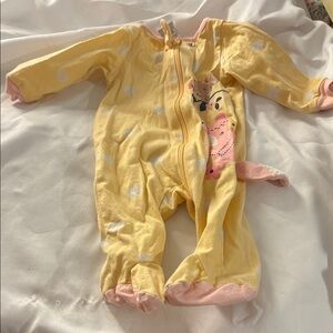 Gerber Yellow and Pink Footed One Piece Newborn